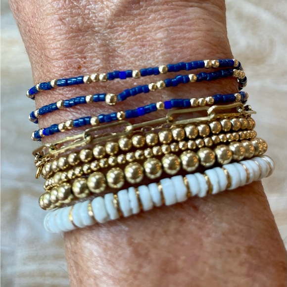Memphis Gameday stack! miyuki delicas seed beed +14k gold filled bead bracelets - Picture 4 of 15